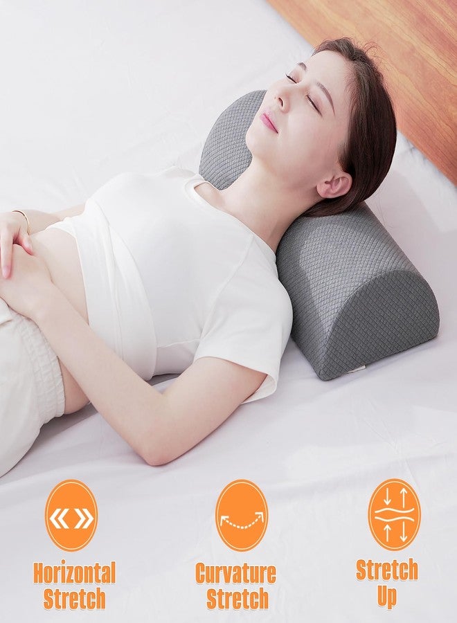 M Mute Touch 2PCS Knee Pillow for Sleeping, Half Moon Bolster Pillow for Neck, Legs, Ankle Foot & Knee Support, High Density Foam for Leg Elevation (19.6''x6.7''x3.5'', 19.6''x7.8''x4.3'') - Image 5